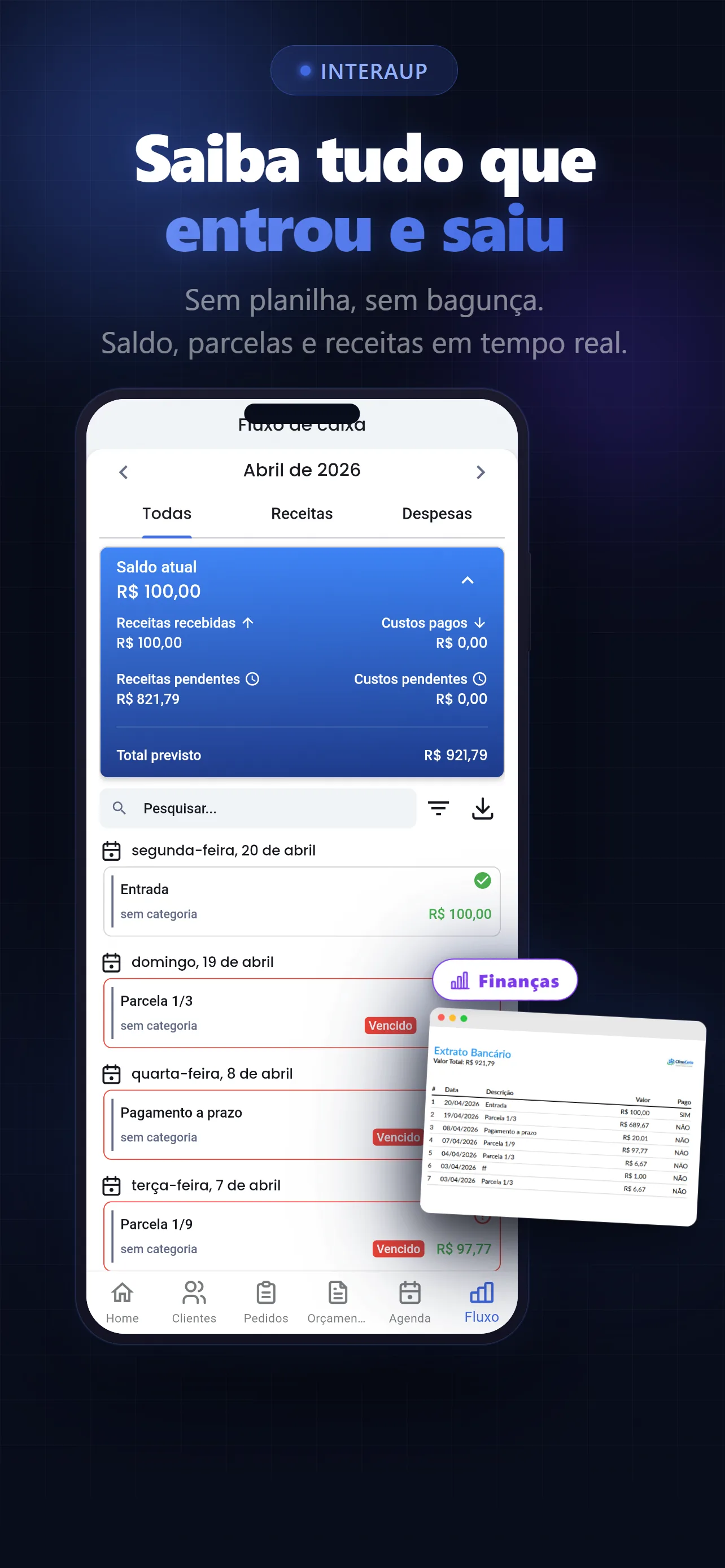 Controle financeiro para MEI e autônomo — InteraUp