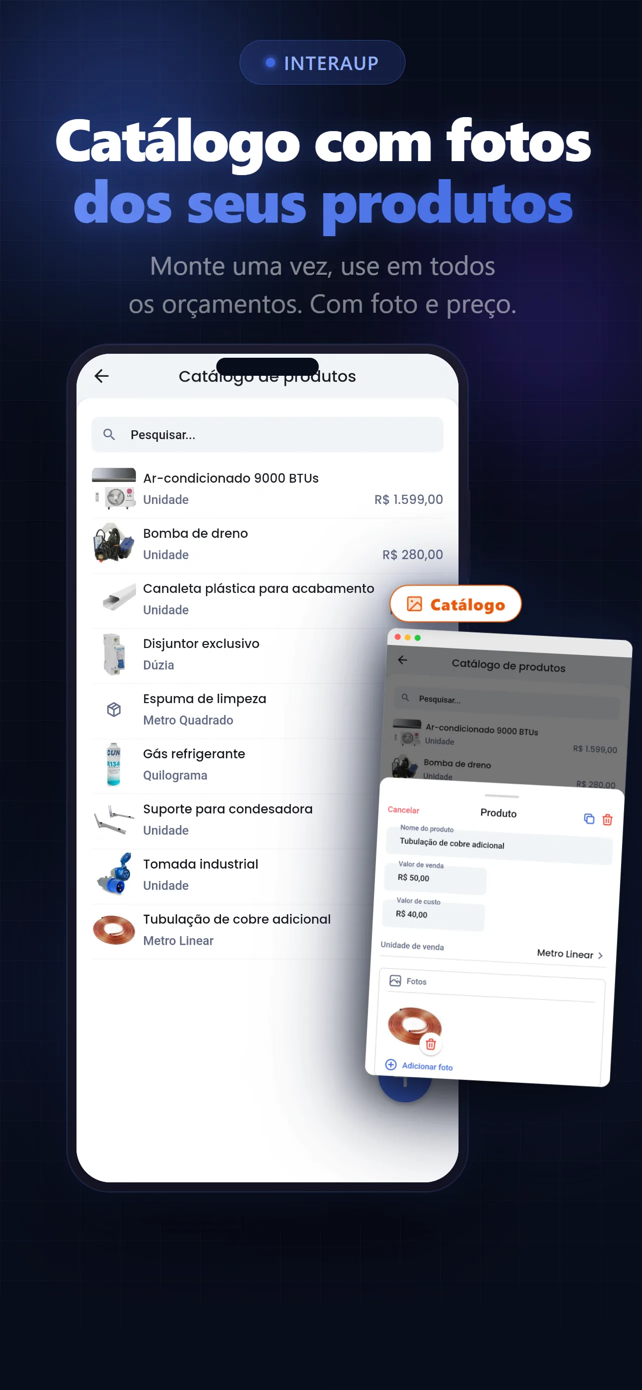 Catálogo de produtos e serviços com fotos — InteraUp